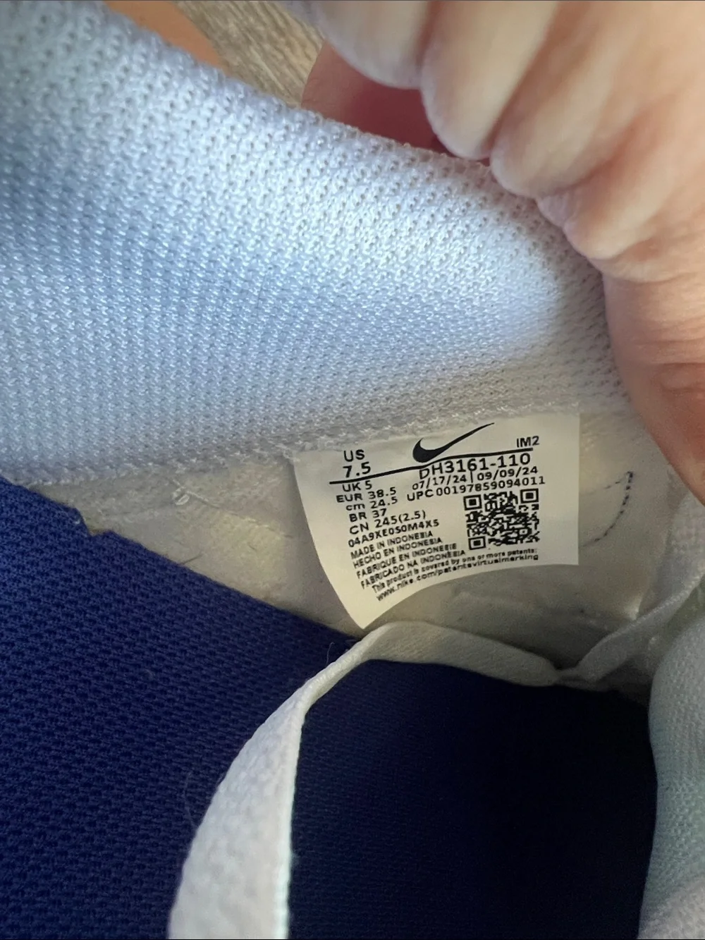 Nike Court Legacy white royal blue women’s 7.5